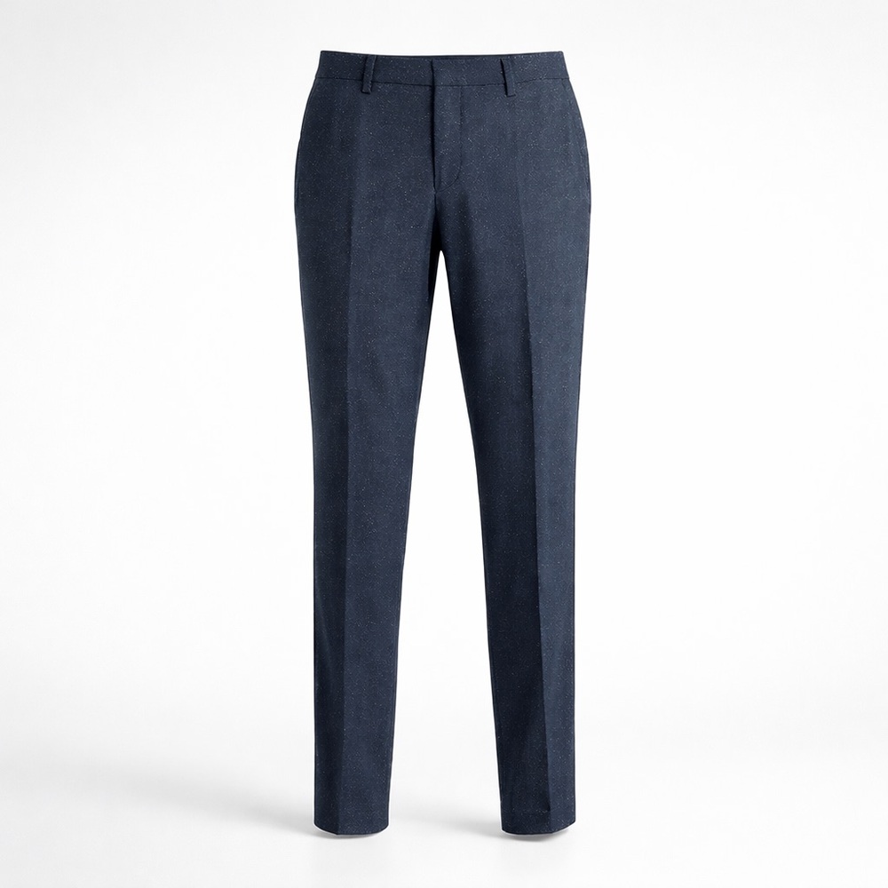 NWT Bonobos Mens Slim Fit Flat Front Dress Pants 34x36 Navy Wool Silk Modern Cut